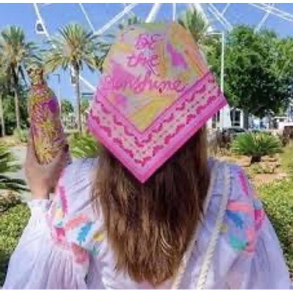 Lilly Pulitzer Be The Sunshine GWP Engineered Scarf Pink Yellow Multi 008083 - Picture 5 of 5